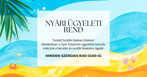NYÁRI ÜGYELETI REND 2026.